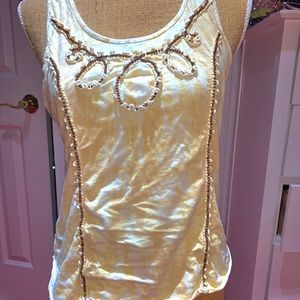 Pacsun Beaded Yellow Wash Beaded Tank